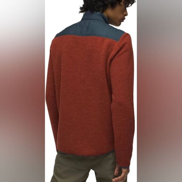 NWT Prana IncrediWool 1/2 Zip Sweater Rust Heather Red Size XL Standard Fit - Picture 10 of 10